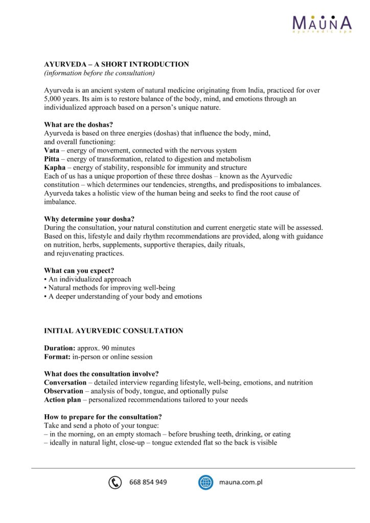 Before the first consultation